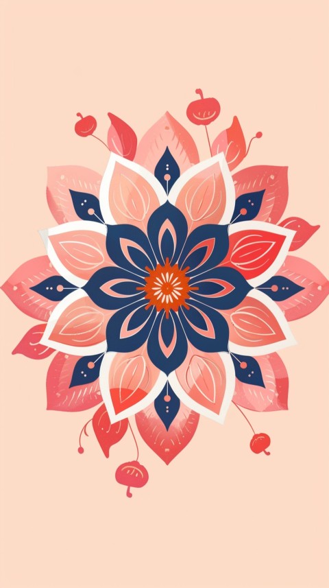 Mandala Style Aesthetic Art Colorful Flower Design Pattern (22)