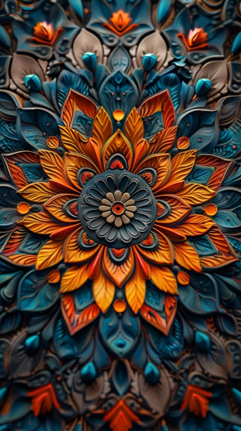 Mandala Style Aesthetic Art Colorful Flower Design Pattern (44)