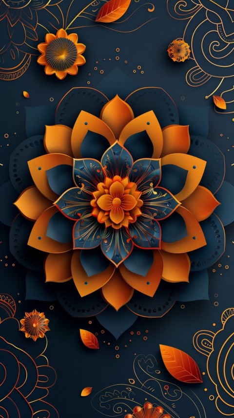Mandala Style Aesthetic Art Colorful Flower Design Pattern (29)