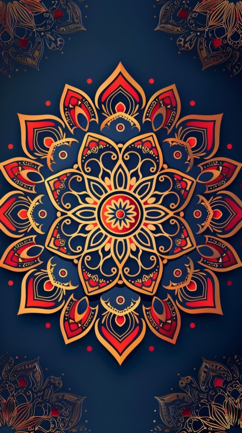 Mandala Style Aesthetic Art Colorful Flower Design Pattern (5)