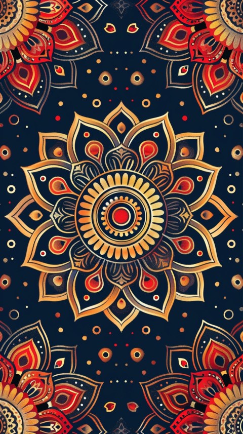 Mandala Style Aesthetic Art Colorful Flower Design Pattern (39)