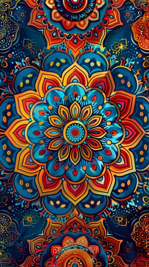 Mandala Style Aesthetic Art Colorful Flower Design Pattern (45)