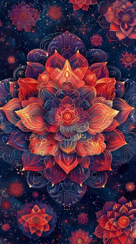 Mandala Style Aesthetic Art Colorful Flower Design Pattern (24)