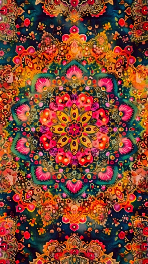 Mandala Style Aesthetic Art Colorful Flower Design Pattern (40)