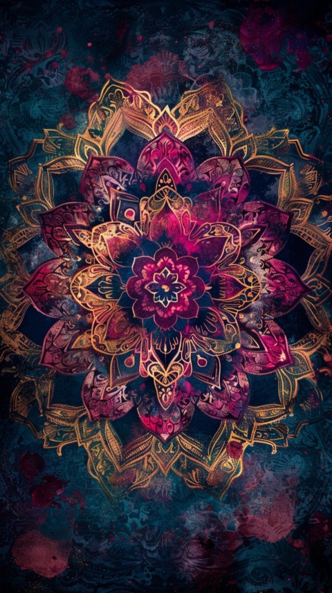 Mandala Style Aesthetic Art Colorful Flower Design Pattern (32)