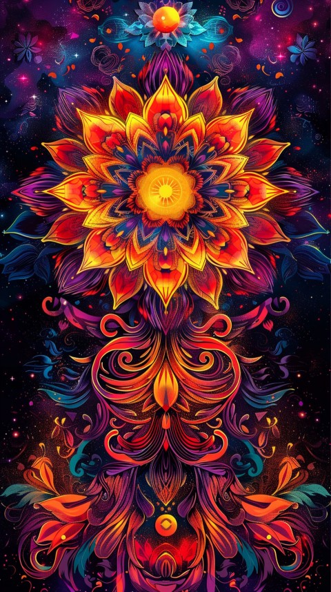 Mandala Style Aesthetic Art Colorful Flower Design Pattern (33)