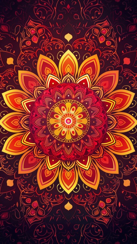 Mandala Style Aesthetic Art Colorful Flower Design Pattern (23)