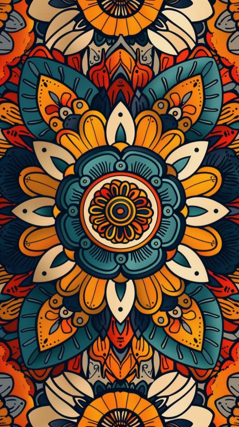 Mandala Style Aesthetic Art Colorful Flower Design Pattern (11)