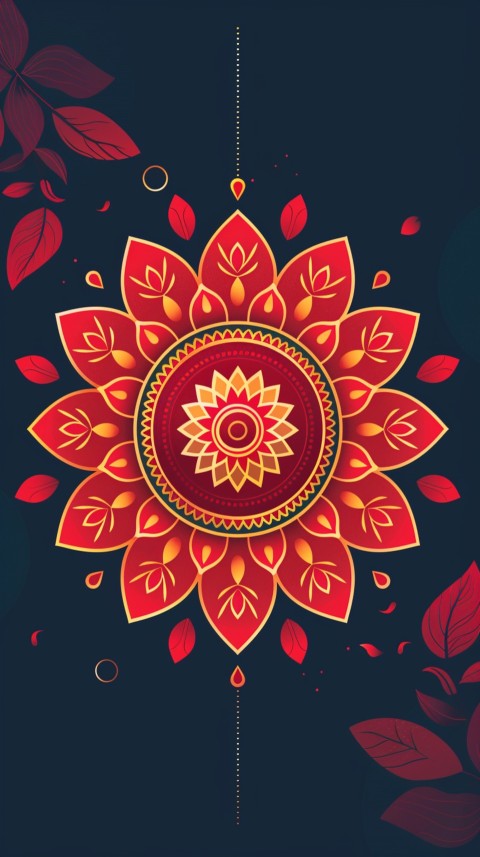 Mandala Style Aesthetic Art Colorful Flower Design Pattern (75)
