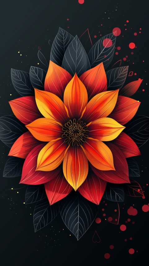 Mandala Style Aesthetic Art Colorful Flower Design Pattern (100)