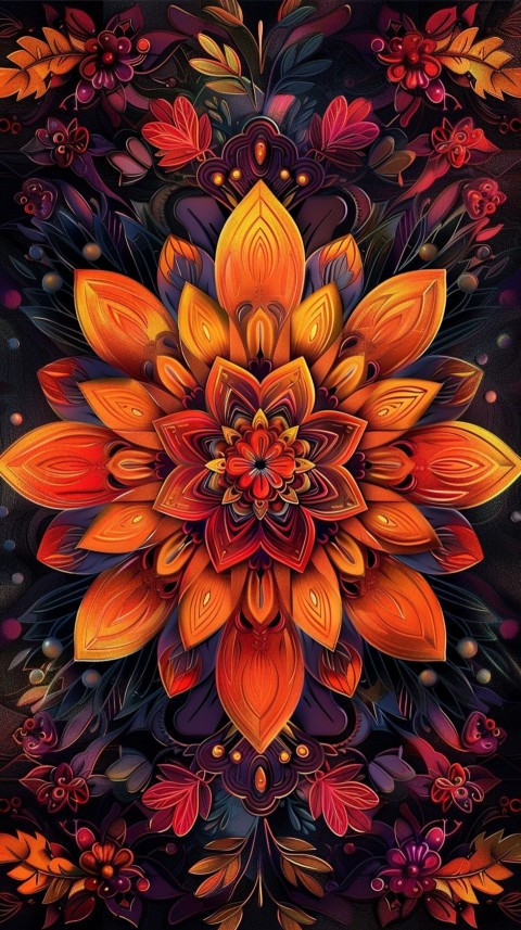 Mandala Style Aesthetic Art Colorful Flower Design Pattern (55)