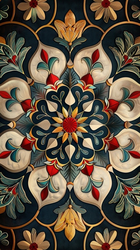 Mandala Style Aesthetic Art Colorful Flower Design Pattern (78)