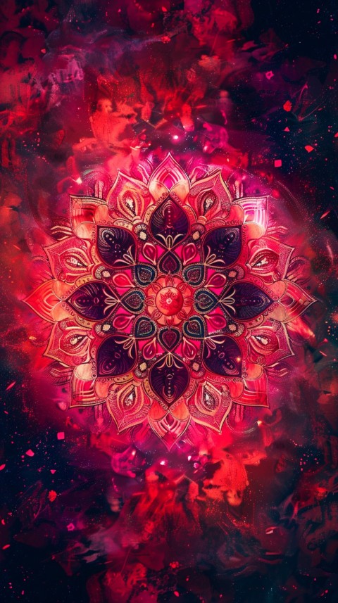 Mandala Style Aesthetic Art Colorful Flower Design Pattern (82)