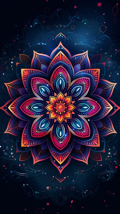 Mandala Style Aesthetic Art Colorful Flower Design Pattern (69)