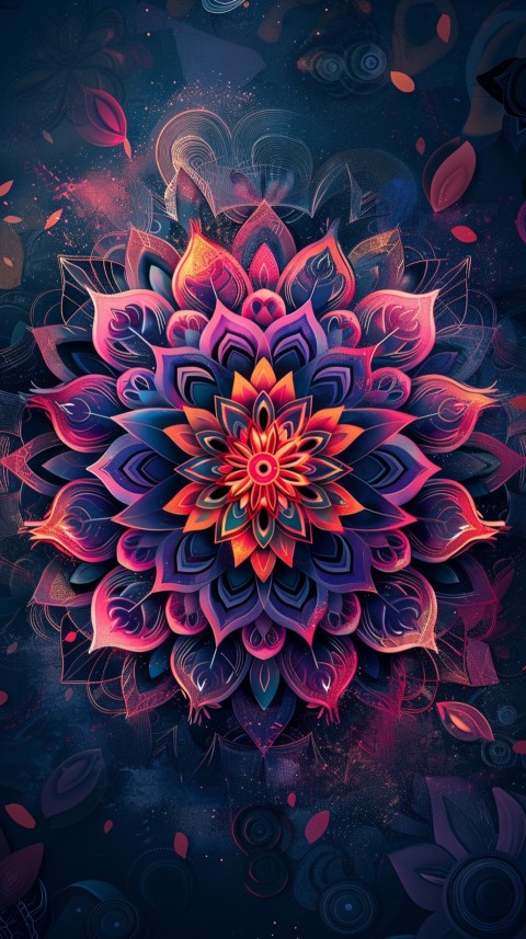 Mandala Style Aesthetic Art Colorful Flower Design Pattern (81)