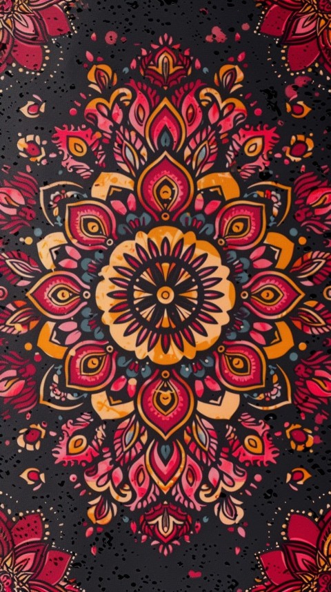 Mandala Style Aesthetic Art Colorful Flower Design Pattern (71)