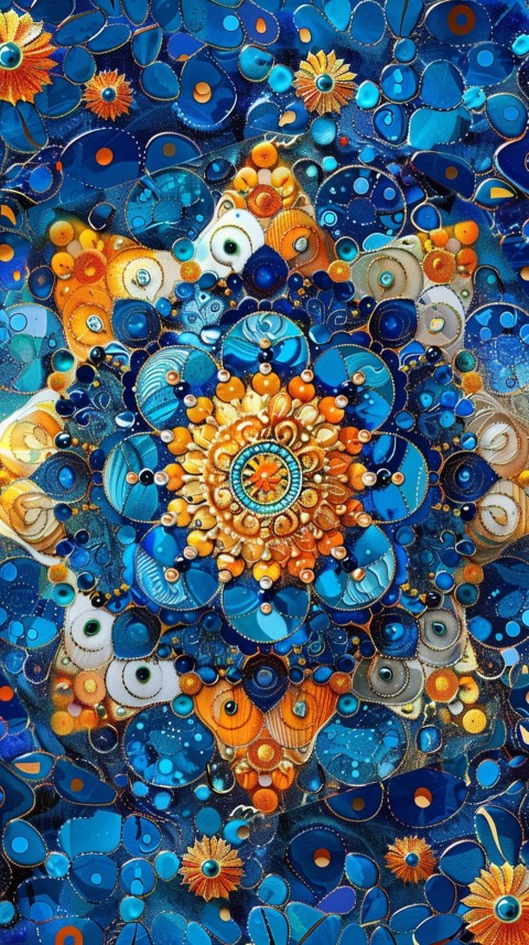 Mandala Style Aesthetic Art Colorful Flower Design Pattern (97)