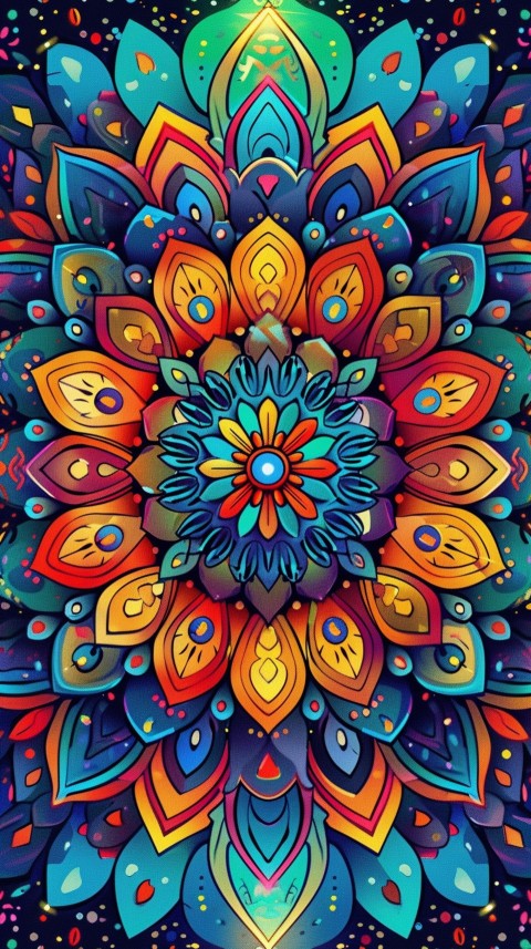Mandala Style Aesthetic Art Colorful Flower Design Pattern (61)