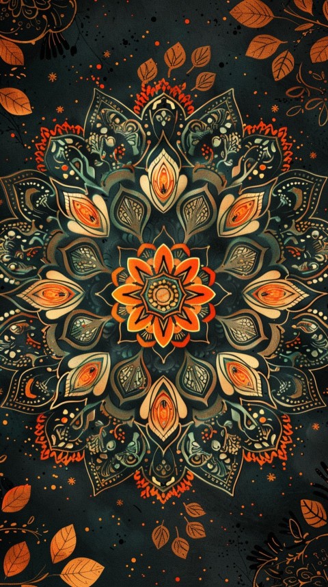 Mandala Style Aesthetic Art Colorful Flower Design Pattern (56)