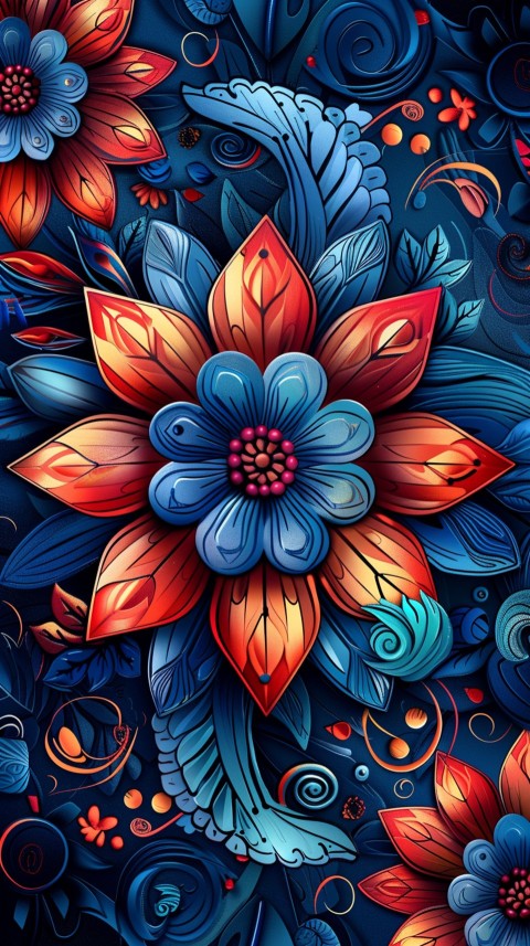 Mandala Style Aesthetic Art Colorful Flower Design Pattern (94)