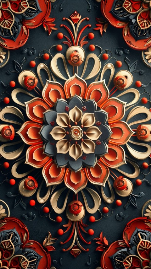 Mandala Style Aesthetic Art Colorful Flower Design Pattern (72)
