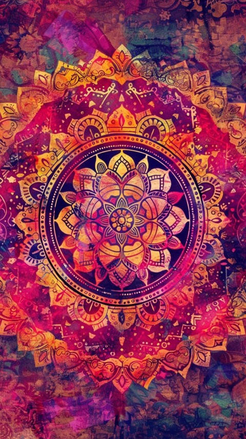 Mandala Style Aesthetic Art Colorful Flower Design Pattern (52)