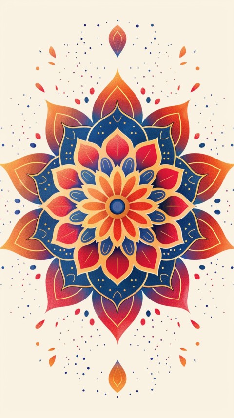 Mandala Style Aesthetic Art Colorful Flower Design Pattern (115)