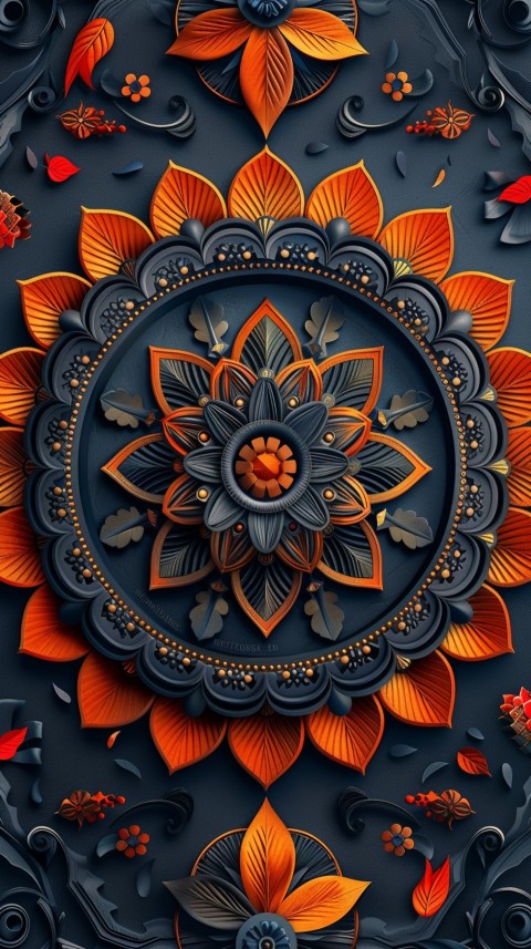 Mandala Style Aesthetic Art Colorful Flower Design Pattern (145)
