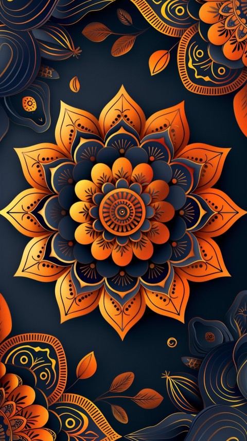 Mandala Style Aesthetic Art Colorful Flower Design Pattern (108)