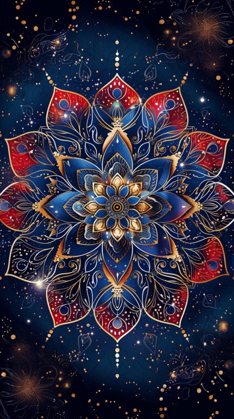 Mandala Style Aesthetic Art Colorful Flower Design Pattern (127)