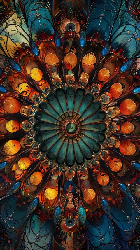 Mandala Style Aesthetic Art Colorful Flower Design Pattern (103)
