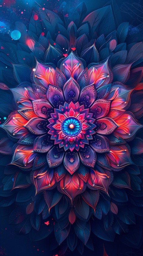 Mandala Style Aesthetic Art Colorful Flower Design Pattern (113)