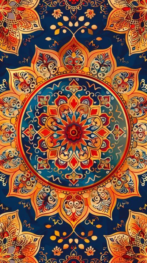 Mandala Style Aesthetic Art Colorful Flower Design Pattern (110)
