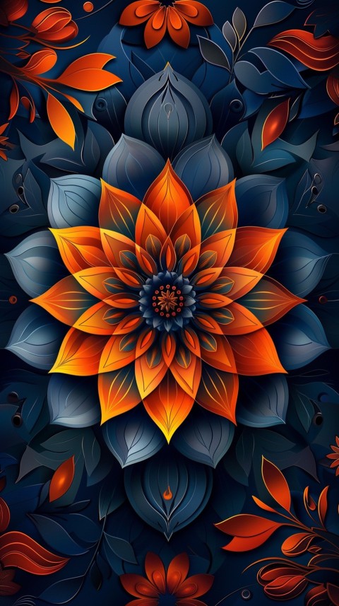 Mandala Style Aesthetic Art Colorful Flower Design Pattern (170)
