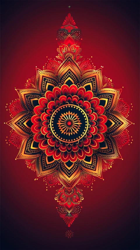 Mandala Style Aesthetic Art Colorful Flower Design Pattern (199)