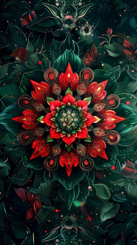Mandala Style Aesthetic Art Colorful Flower Design Pattern (169)