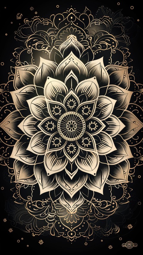 Mandala Style Aesthetic Art Colorful Flower Design Pattern (154)