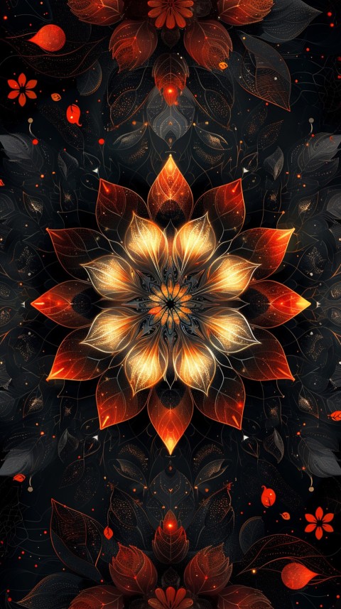 Mandala Style Aesthetic Art Colorful Flower Design Pattern (180)