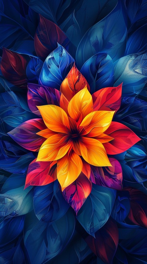 Mandala Style Aesthetic Art Colorful Flower Design Pattern (179)