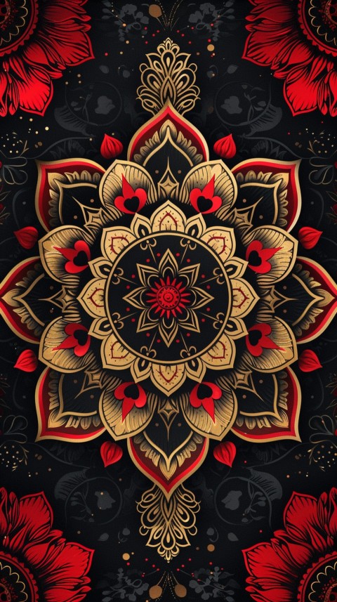 Mandala Style Aesthetic Art Colorful Flower Design Pattern (151)