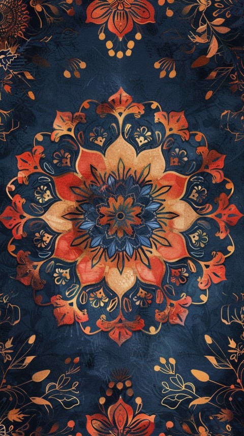 Mandala Style Aesthetic Art Colorful Flower Design Pattern (189)
