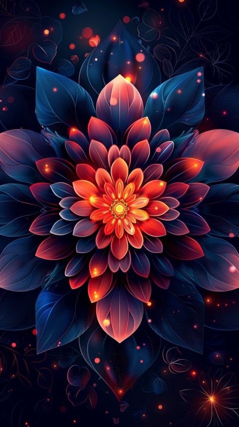 Mandala Style Aesthetic Art Colorful Flower Design Pattern (233)
