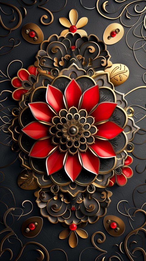 Mandala Style Aesthetic Art Colorful Flower Design Pattern (219)