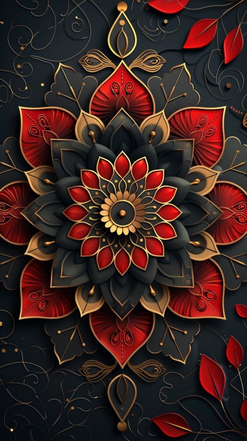 Mandala Style Aesthetic Art Colorful Flower Design Pattern (246)