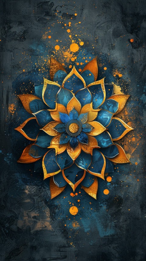Mandala Style Aesthetic Art Colorful Flower Design Pattern (203)