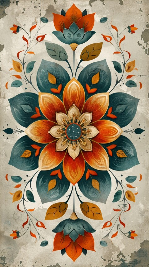 Mandala Style Aesthetic Art Colorful Flower Design Pattern (242)