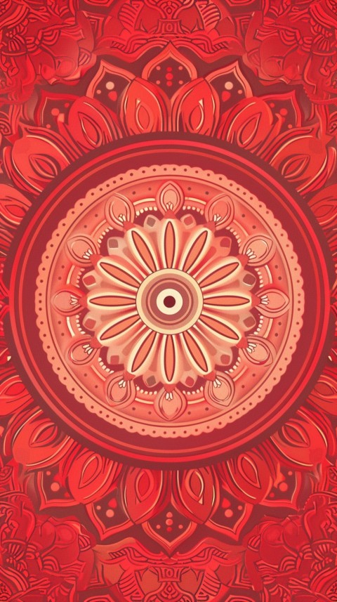 Mandala Style Aesthetic Art Colorful Flower Design Pattern (220)