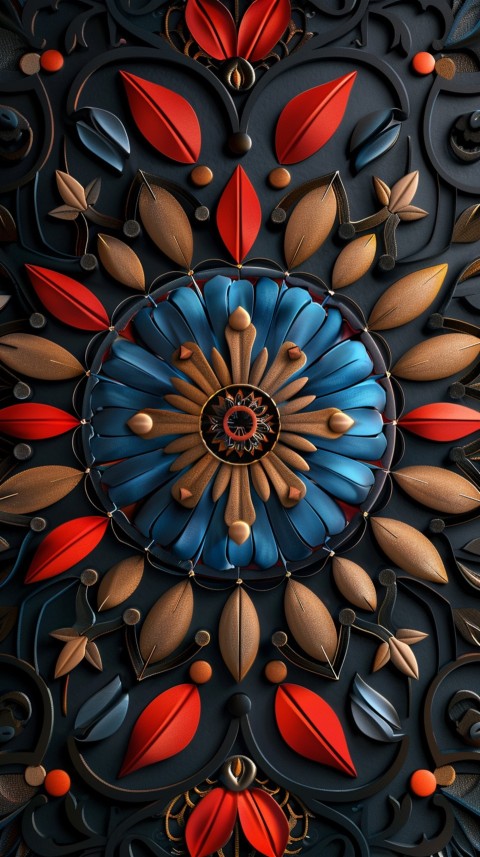 Mandala Style Aesthetic Art Colorful Flower Design Pattern (271)