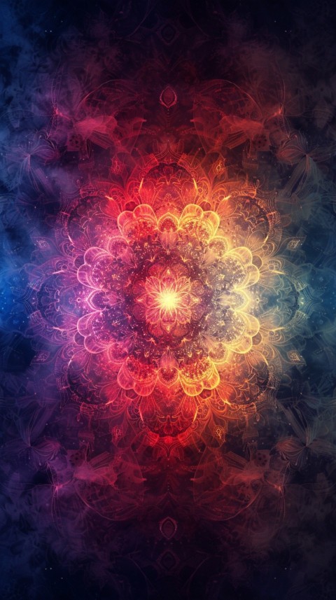 Mandala Style Aesthetic Art Colorful Flower Design Pattern (262)