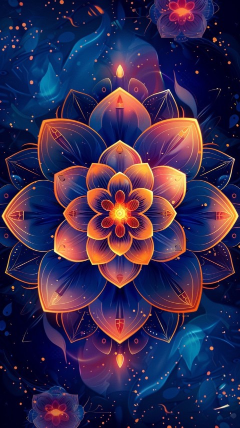Mandala Style Aesthetic Art Colorful Flower Design Pattern (270)